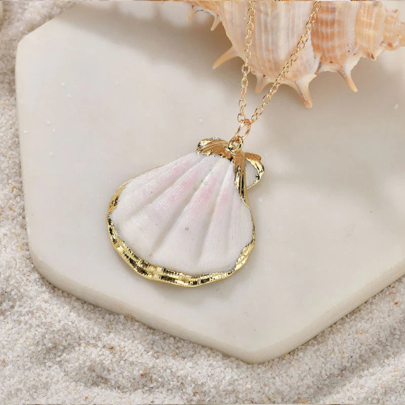 Heartbeats Seashell Necklace Set of 3 – Natural Ocean-Inspired Jewelry