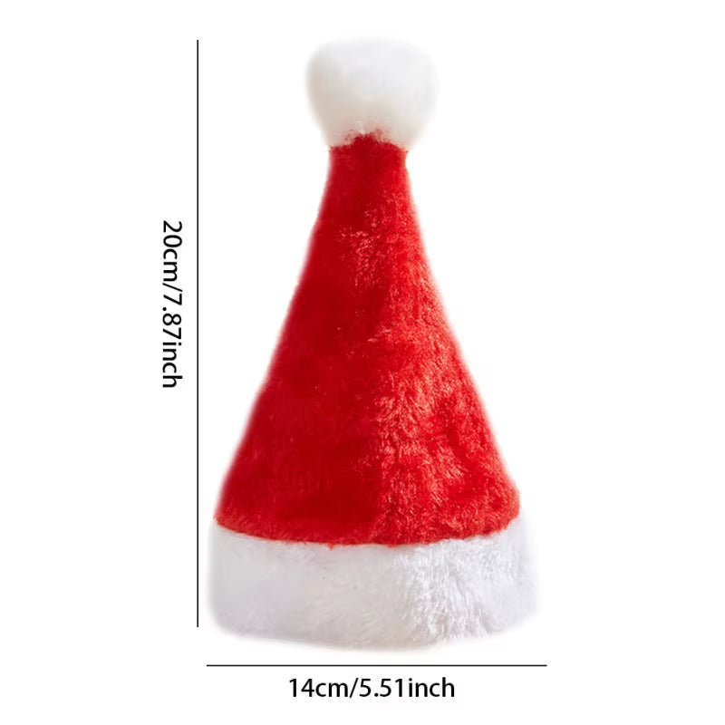 Christmas Dog Clothes Cap Pet Cat Dog Christmas Hat Plush Santa Hat Merry Christmas Decorations for Small Medium Dog Supplies