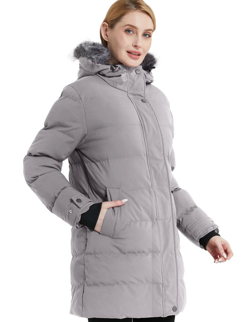 Load image into Gallery viewer, Women&#39;S Winter Coat Waterproof Jacket Warm Puffer Jacket Charcoal 2XL
