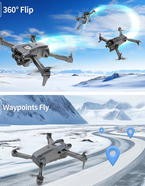 Load image into Gallery viewer, Foldable Drone, 1080P HD FPV Camera Wifi RC Quadcopter, 360° Flip, Waypoint Flight, for Kids Adult and Beginners Black，2 Batteries
